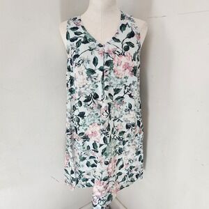 J. Jill Love Linen Floral A Line Linen Dress‎ Women's Size XS